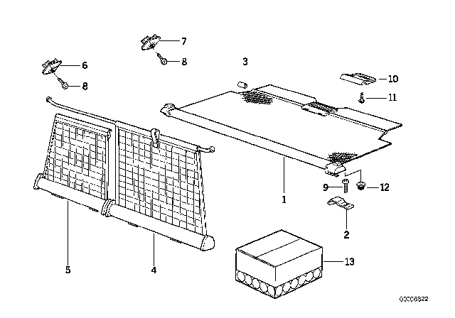 1994 BMW 530i Netted Blind For Sight Protection Diagram