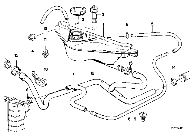 1989 BMW 535i Expansion Tank Diagram