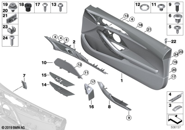 2020 BMW 840i Clip With Washer, Natur Diagram for 07147145753