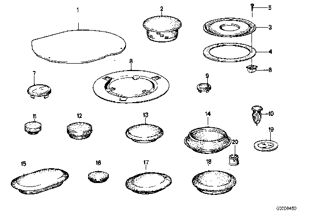 1982 BMW 528e Blind Plug / Screw Plugs Diagram