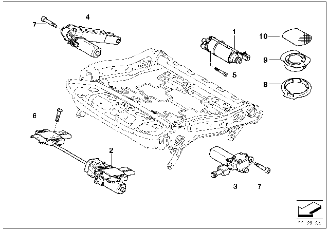 2011 BMW X5 Seat, Front, Electrical System & Drives Diagram