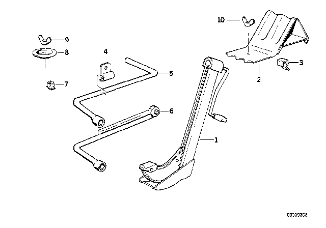 1994 BMW 750iL Tool Kit / Lifting Jack Diagram