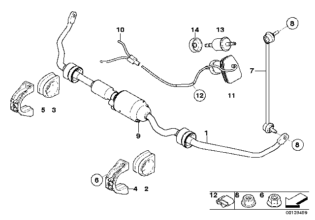 2003 BMW 760Li Front Stabilizer Bar / Dynamic Drive Diagram