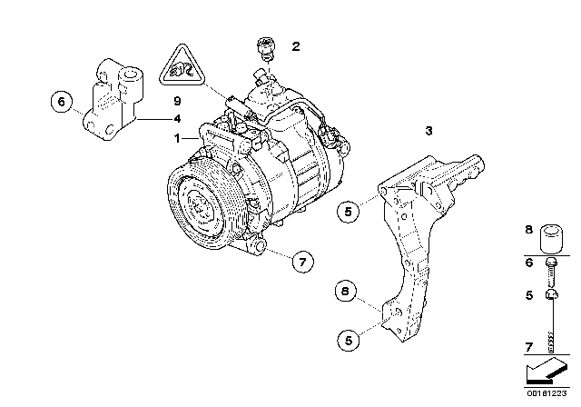 2012 BMW M3 Air - Conditioner Compressor / Mounting Part Diagram