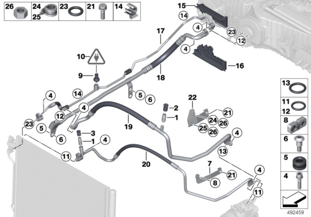 2012 BMW 528i xDrive Coolant Lines Diagram