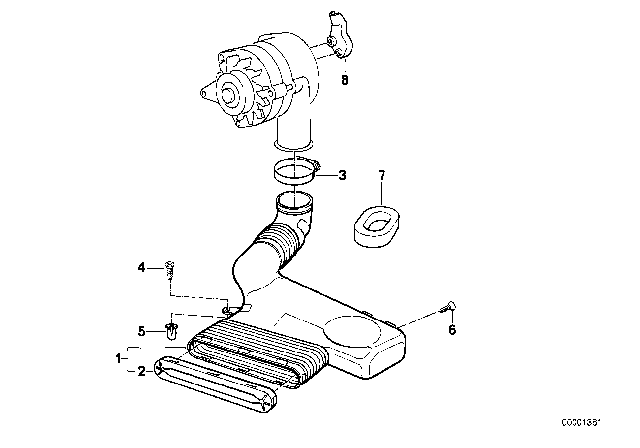 1991 BMW 750iL Generator Cooling Diagram 1