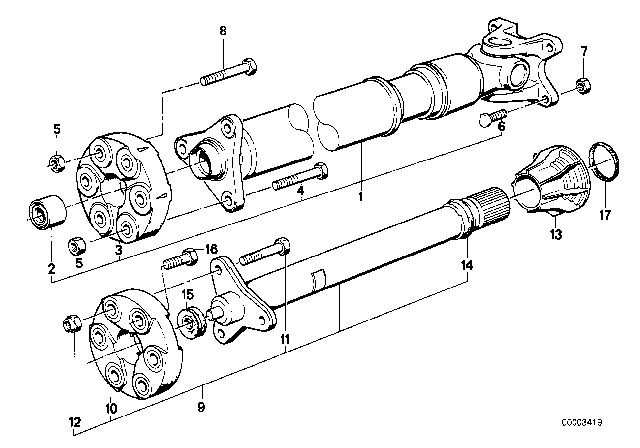 1990 BMW 325ix Ring Cover Diagram for 26201225981