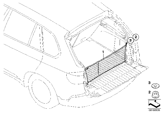 2008 BMW X3 Luggage Net Diagram