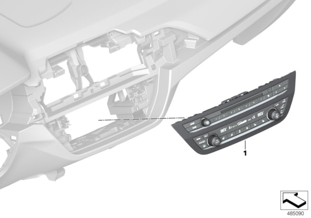 2020 BMW X3 M Radio And A/C Control Panel Diagram