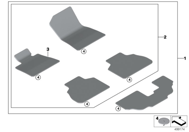 2020 BMW X7 SET OF FLOOR MATS Diagram for 51479483873