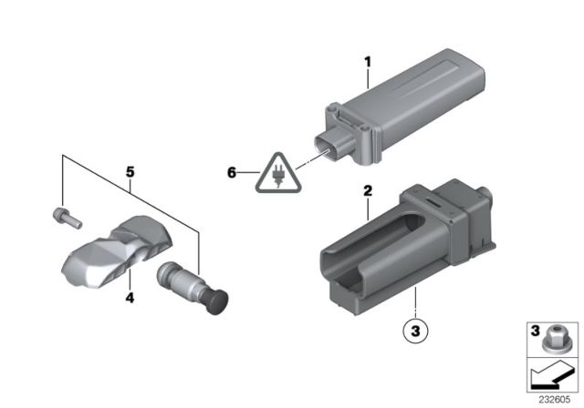 2015 BMW X4 Tire Pressure Control (RDC) - Control Unit Diagram