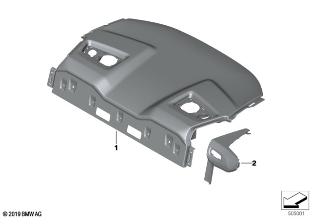 2020 BMW M850i xDrive Individual Rear Window Shelf, Alcantara Diagram