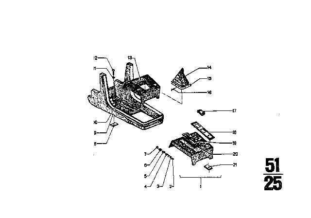 1970 BMW 2800CS Cover Diagram for 51161810956