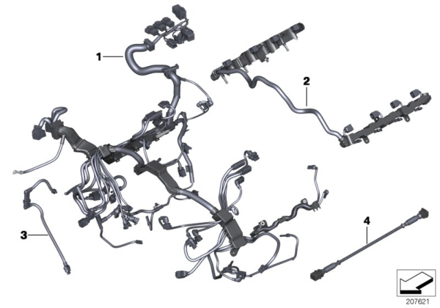 2011 BMW Alpina B7 xDrive Engine Wiring Harness, Engine Module Diagram for 12517601261