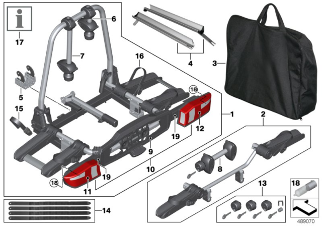 2014 BMW 428i Rear Bike Rack Diagram