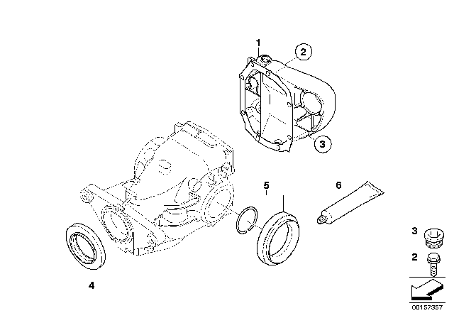 2010 BMW X5 Cover, Rear Diagram for 33117555351