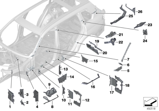 2020 BMW X7 SHAPED PART CROSS MEMBER, RI Diagram for 41127464390