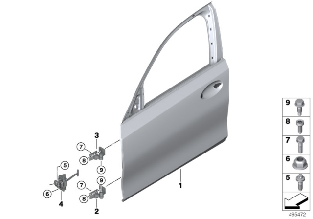 2019 BMW 330i xDrive Front Door - Hinge / Door Brake Diagram