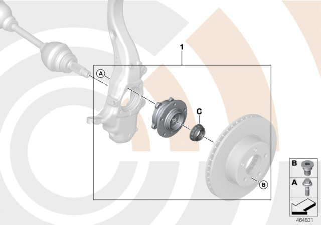 2015 BMW X5 Repair Kit Fr.Whl.Brng.All-Wheel Drive Diagram