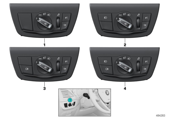 2019 BMW X3 Headlight Switch Diagram for 61316995030