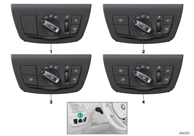 2020 BMW X3 Control Element Light Diagram for 61319472964