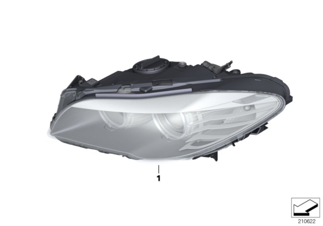 2014 BMW 535d Left Led Headlight Diagram for 63117352485