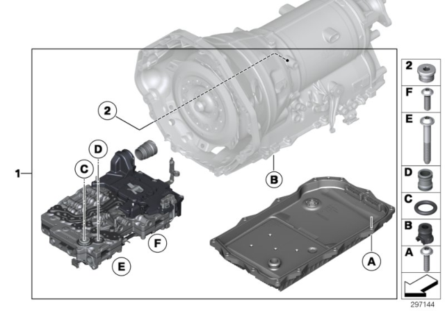 2010 BMW 535i Exchange Repair Kit For Mechatronics Diagram for 24348687805