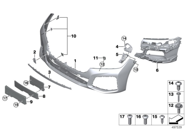 2020 BMW 740i GUIDE, UPPER RIGHT Diagram for 51117475192