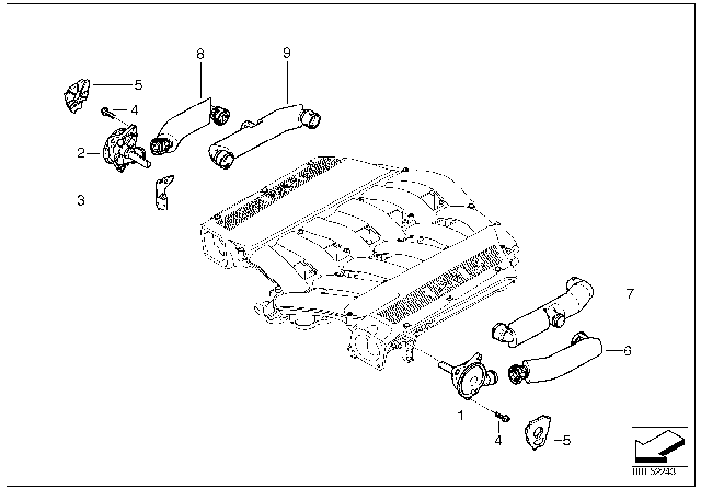 2003 BMW 760Li Vent Line, Right Diagram for 11617549710