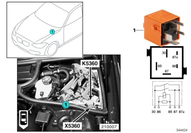 2002 BMW M3 Relay, Hydraulic Pump Diagram