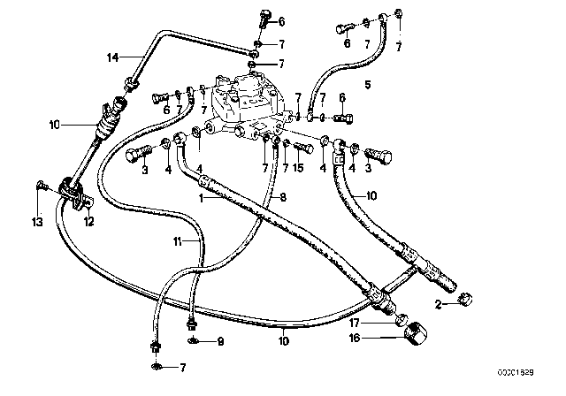 1980 BMW 320i Fuel Return Line Diagram for 13311267554
