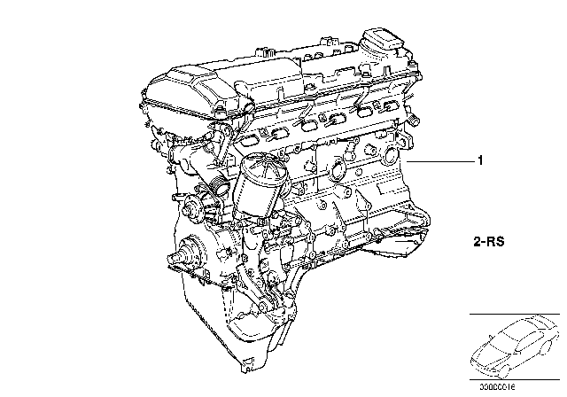 1993 BMW 525iT Exchange Short Engine Diagram for 11009069466