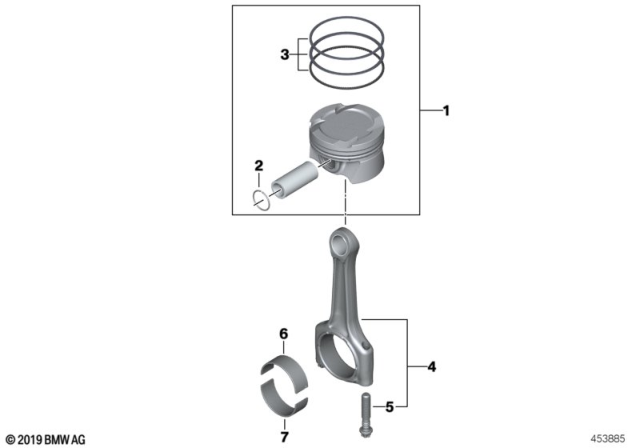 2020 BMW 740i Crankshaft Connecting Rod Diagram