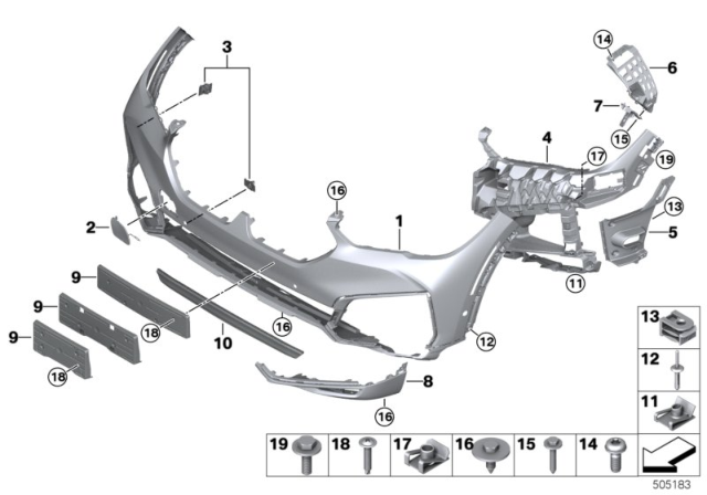 2020 BMW X6 TRIM COVER, BUMPER, PRIMED Diagram for 51119478952