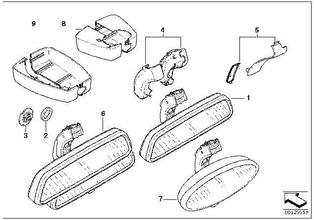 2001 BMW 325xi Interior Mirror Diagram