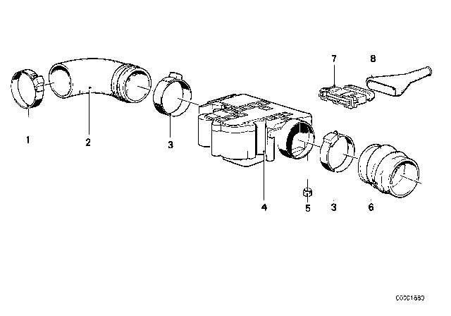 1984 BMW 733i Volume Air Flow Sensor Diagram 1