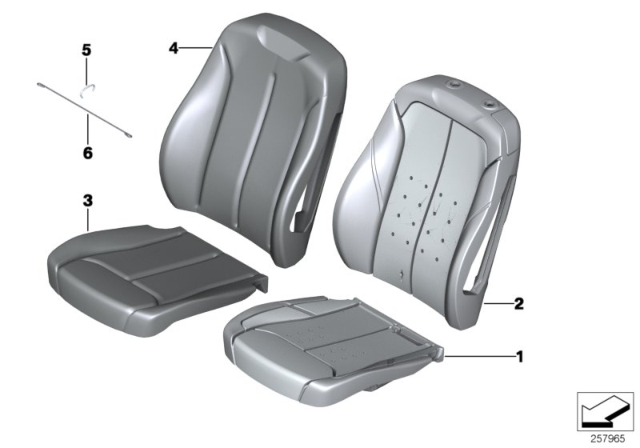 2015 BMW 228i Seat, Front, Cushion & Cover Diagram 2