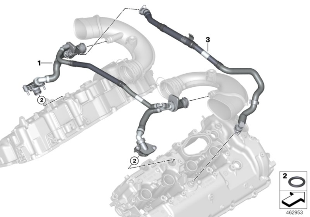 2016 BMW 750i xDrive Crankcase - Ventilation Diagram