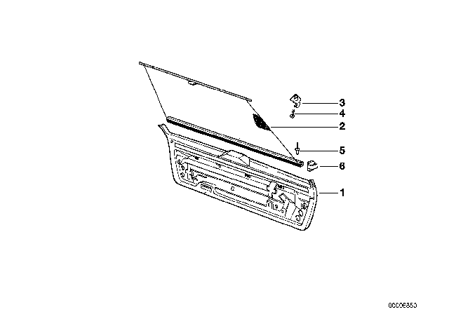 1992 BMW 525i Trunk Lid And Roller Sun Blind Trim Diagram