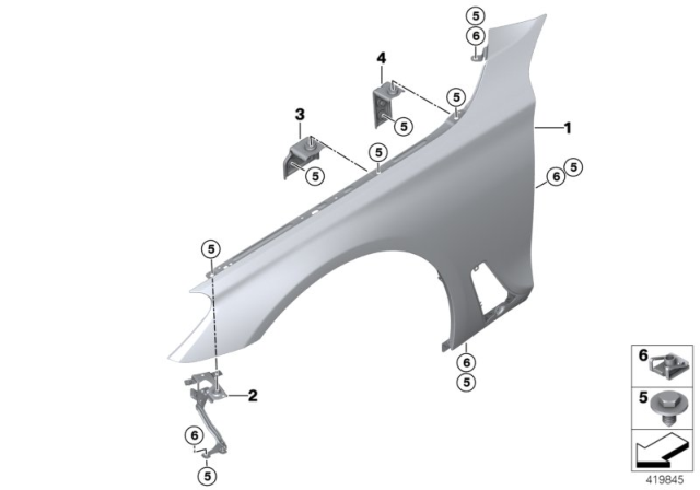 2017 BMW 540i Side Panel, Front Diagram