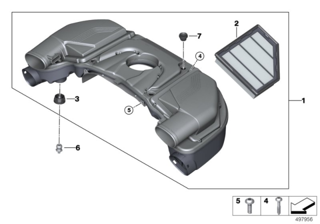 2020 BMW X5 Intake Silencer / Filter Cartridge Diagram