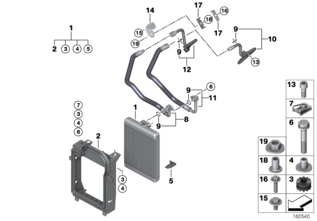 2010 BMW X5 Oil Cooling Pipe Inlet Diagram for 17227578659