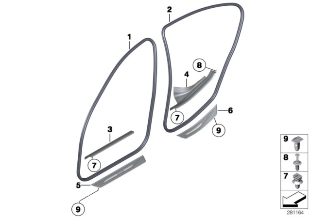 2013 BMW 535i xDrive Door Sill Strip Rear Left Diagram for 51479176657