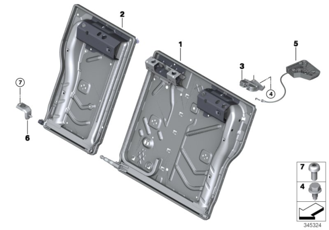 2016 BMW 228i Seat, Rear, Seat Frame Diagram 1