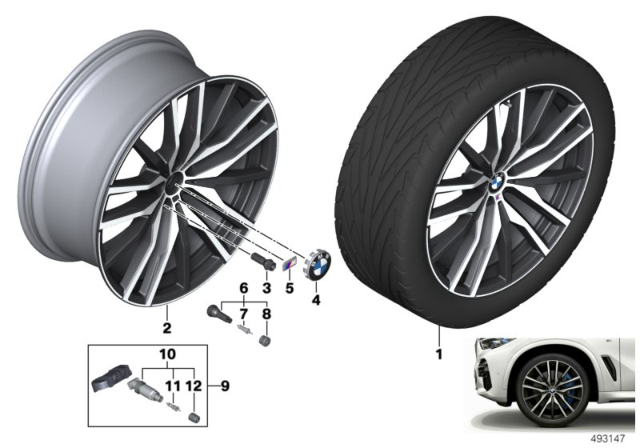 2020 BMW X6 BMW LA Wheel, Double Spoke Diagram