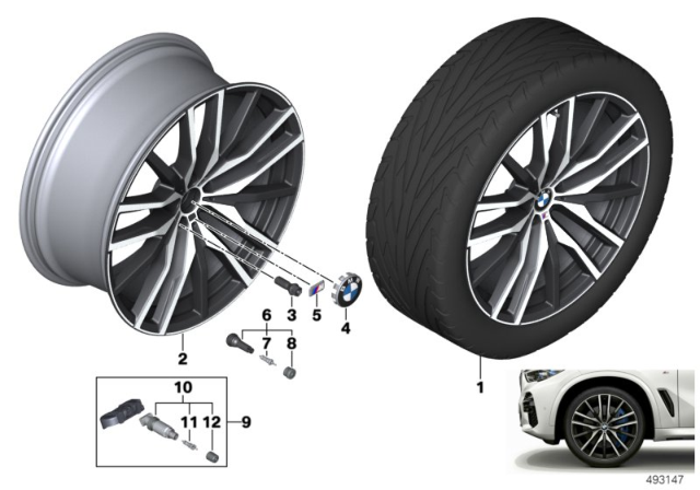 2020 BMW X5 DISC WHEEL LIGHT ALLOY JET B Diagram for 36119882610