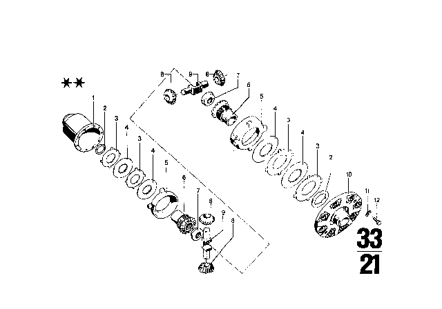 1969 BMW 2002 Limited Slip Differential Unit - Single Parts Diagram