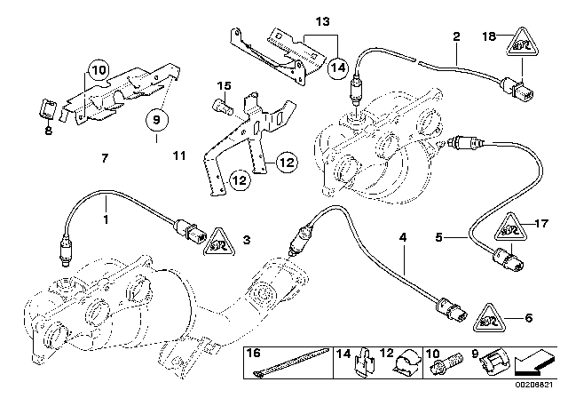 2007 BMW X3 Lambda-Probe Bracket Diagram for 11783415428