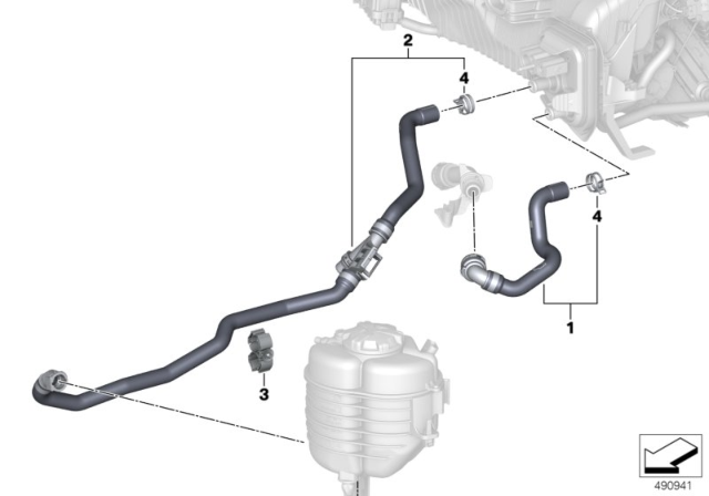 2019 BMW Z4 Cooling Water Hoses Diagram