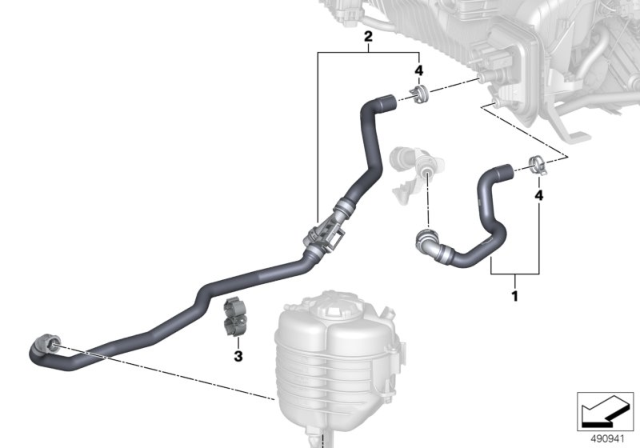 2020 BMW Z4 Cooling Water Hoses Diagram